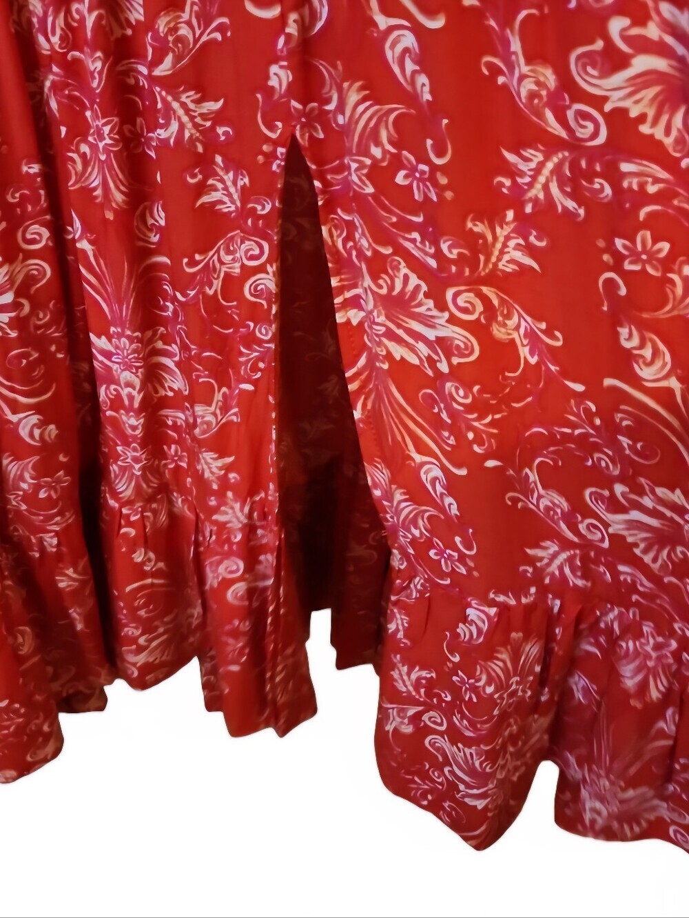 ABEL THE LABEL Strawberry Kisses Boho Maxi Dress Size Medium Anthropologie Red - Picture 8 of 10